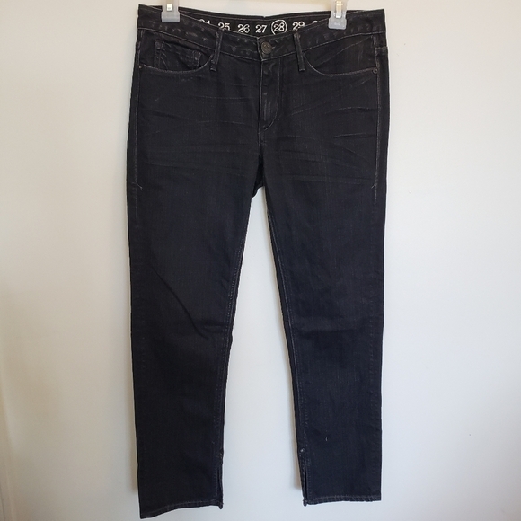 Earnest Sewn Black Metal Ankle Jeans Size 28 NWOT - Picture 1 of 14